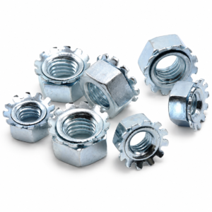 Metric Zinc Plated Carbon Steel Kep Nuts K Lock Hex Nuts with External Tooth Washer for Industrial Fastening