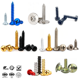 Custom Colored Self Tapping Screws Stainless Steel Carbon Steel Phillips Torx Slotted Drive