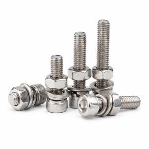 DIN 912 ISO 4762 Stainless Steel 304 316 Hex Socket Head Cap Screws with Hex Nuts Flat Washers and Spring Lock Washers Plain Finish Full Thread