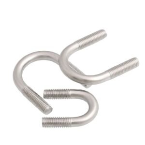 304 Stainless Steel U Bolts M6 M8 M10 M12 M16, Round Bend U-Bolts with Nuts and Washers for Pipe Clamp, Marine and Industrial Use
