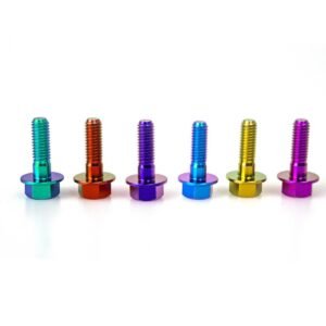 Colored Titanium Alloy Hex Flange Head Bolts M6 M8 M10 Lightweight Motorcycle and Automotive Fasteners