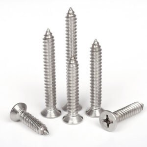 304/316 Stainless Steel Phillips Countersunk Self Tapping Screws for Wood, Flat Head Silver Finish