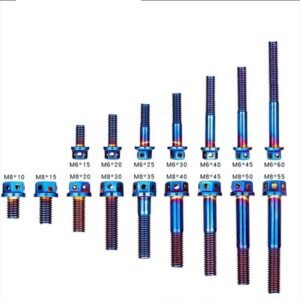 Burnt Blue GR5 Titanium Hex Flange Bolts M6 M8 M10 Lightweight Corrosion Resistant Fasteners for Motorcycle Racing